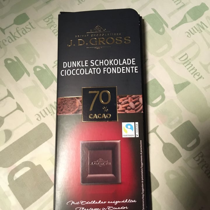 photo of J. D. Gross Cioccolato Fondente 70% shared by @giuliaz on  22 Jan 2023 - review