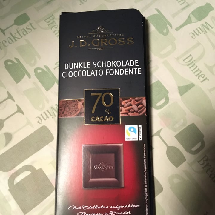 photo of J. D. Gross Cioccolato Fondente 70% shared by @giuliaz on  22 Jan 2023 - review