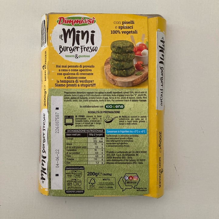 photo of Dimmidisi il miniburger fresco con piselli e spinaci shared by @al-ma on  01 Feb 2023 - review