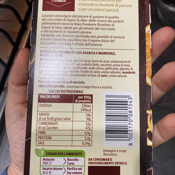 photo of Conad cioccolato fondente con arancia shared by @elisadm on  18 Mar 2023 - review