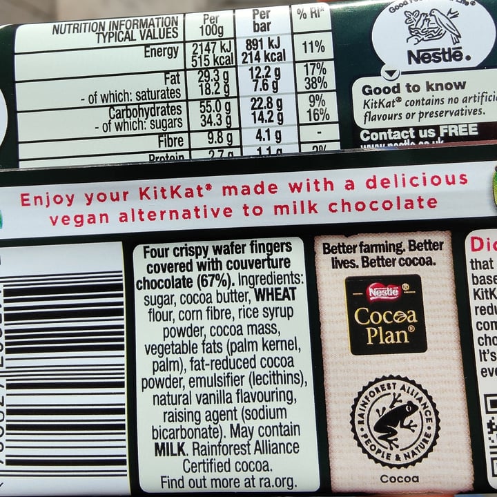 photo of Nestlé Kitkat Vegan shared by @sym on  24 Feb 2023 - review