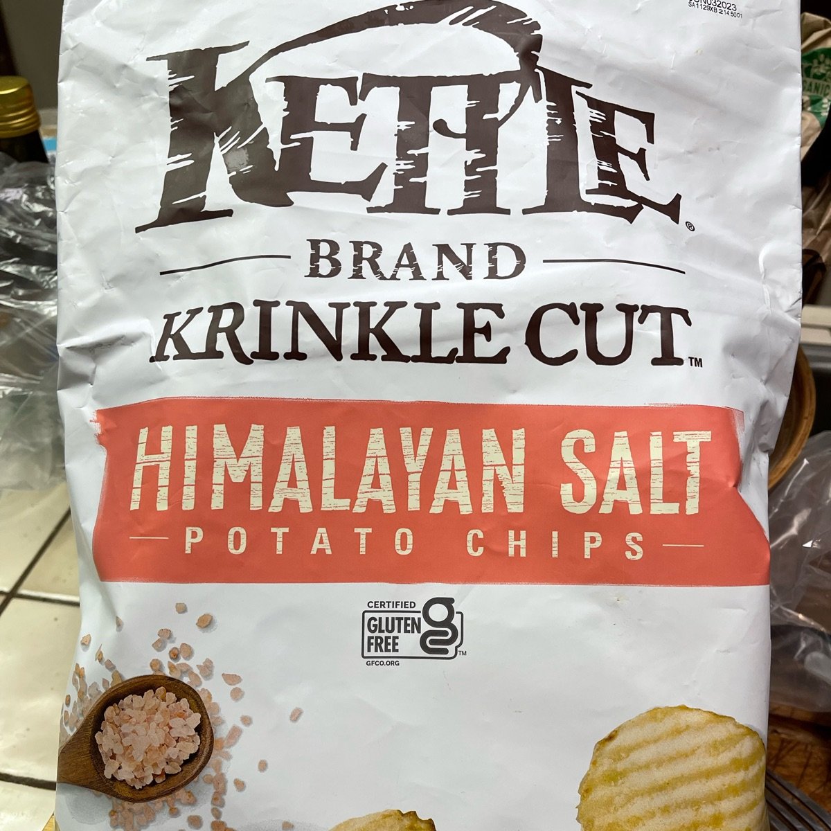 Kirkland Signature Kettle brand Kringle cut Himalayan salt chips