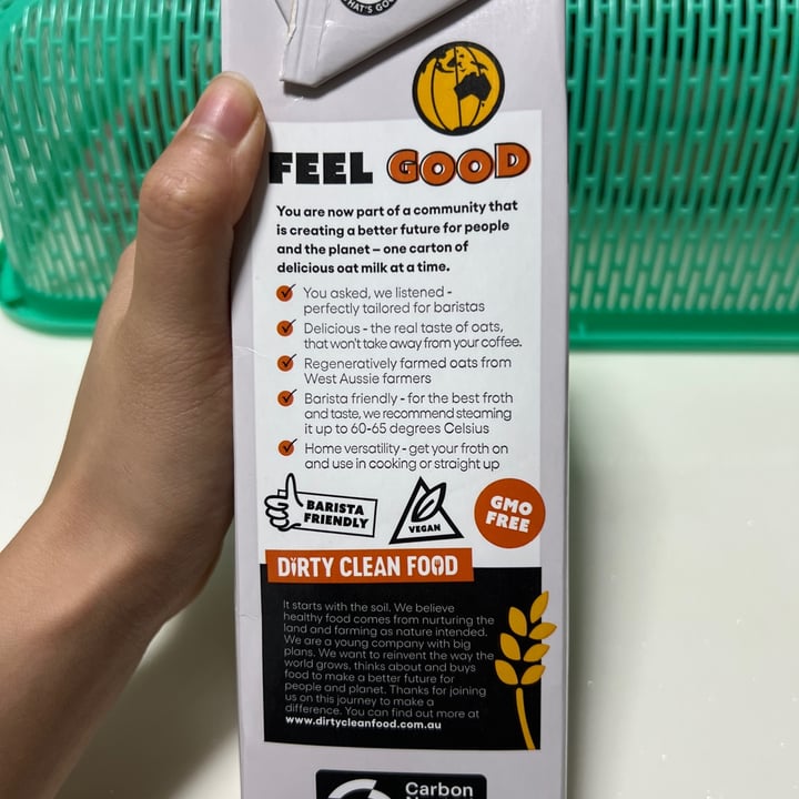photo of dirty clean food Barista Oat Milk shared by @wathoney on  24 Mar 2023 - review