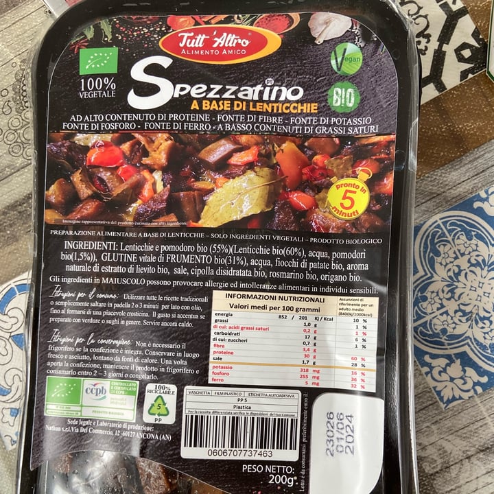 photo of Tutt'altro spezzatino A Base Di Lenticchie shared by @aledece on  26 Mar 2023 - review