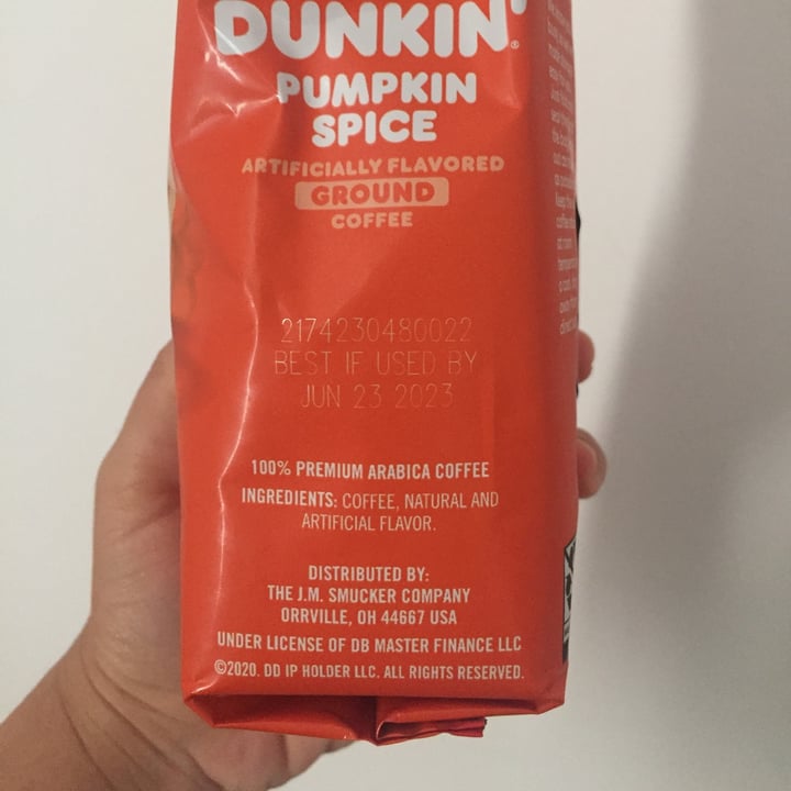 photo of Dunkin’ Donuts Pumpkin Spice Ground Coffee shared by @zullybee on  23 Dec 2022 - review
