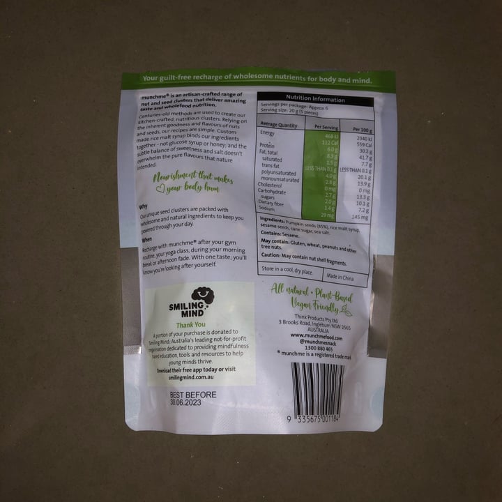 photo of Munchme Pumpkin seed snacks shared by @kj302879 on  06 Jan 2023 - review