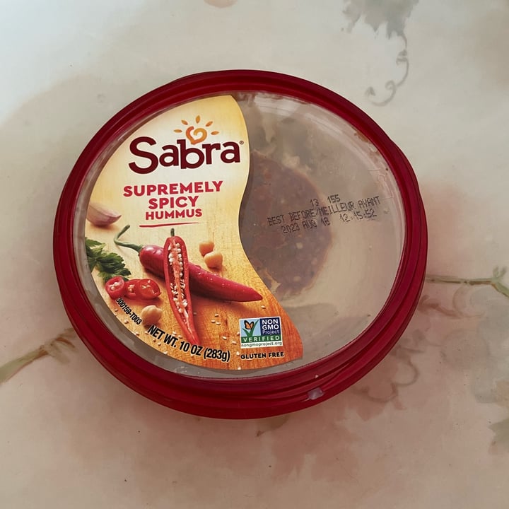 photo of Sabra Sabra Supremely Spicy Hummus shared by @paws-and-paths on  13 Aug 2023 - review