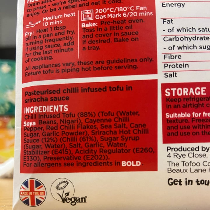 photo of The Tofoo Co. Sriracha tofu shared by @fxk on  02 May 2023 - review