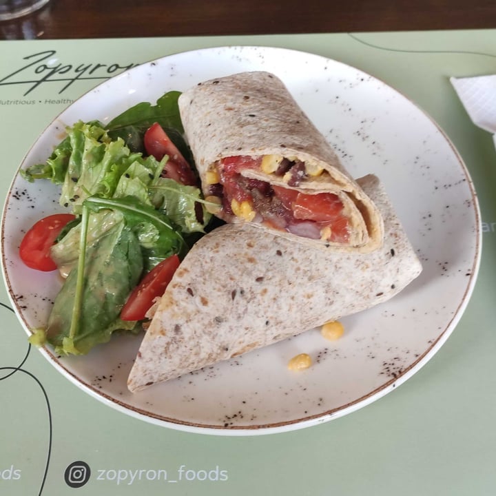 photo of Zopyron Foods - Healthy Breakfast & Brunch Restaurant Tortillas with red beans, hummus, corn, tomato, peppers & olives shared by @mid1992 on  04 Feb 2023 - review