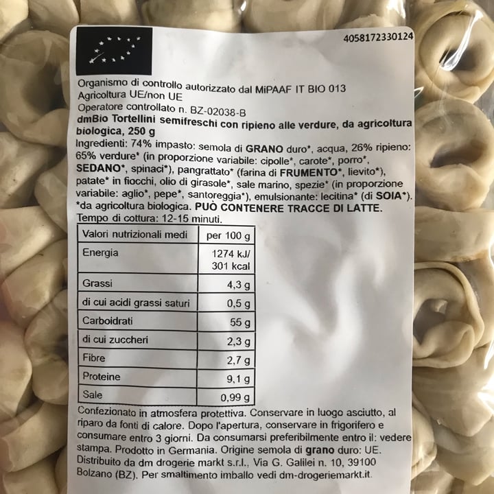 photo of dmBio Tortellini Gemüse shared by @laurafalc92 on  19 Feb 2023 - review