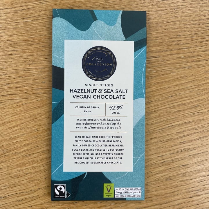 photo of Marks & Spencer Food (M&S) Hazelnut and Sea Salt Vegan Chocolate shared by @appleappleamanda on  12 Jul 2023 - review