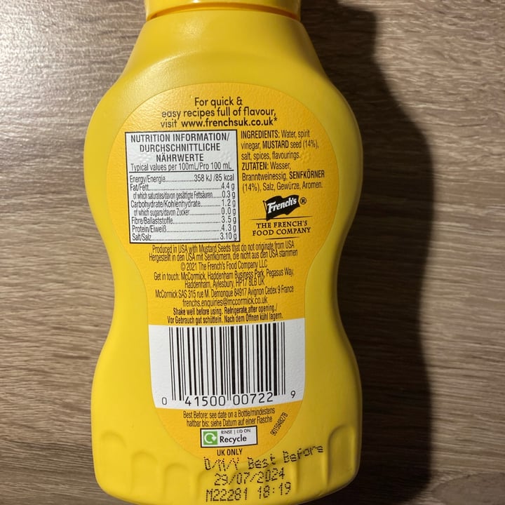 photo of French’s Classic Yellow Mustard shared by @elewink24 on  29 Mar 2023 - review