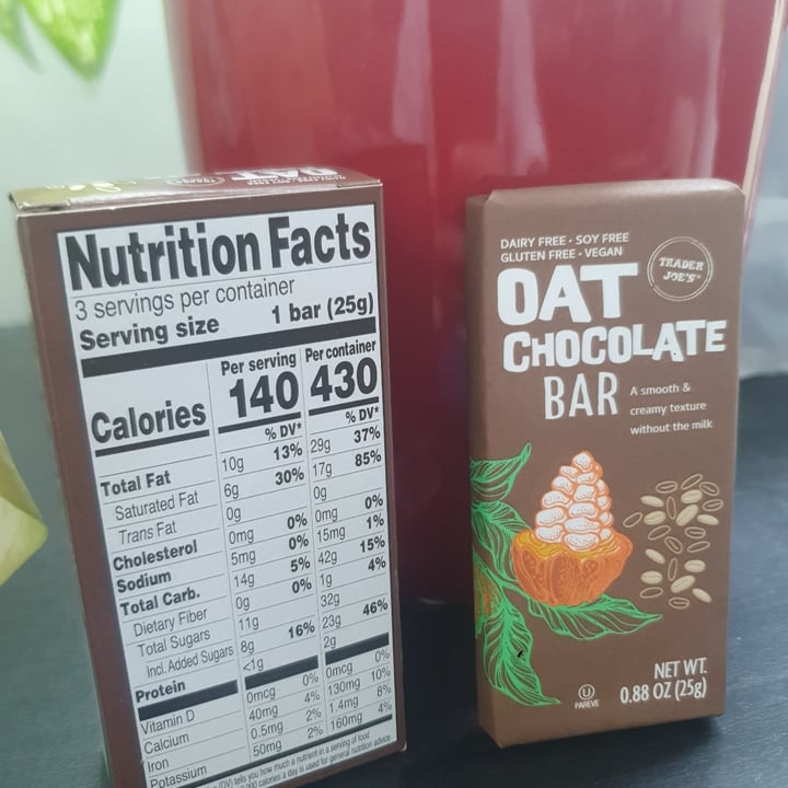 photo of Trader Joe's Oat Chocolate Bars shared by @ravi-gopalan on  01 Dec 2022 - review