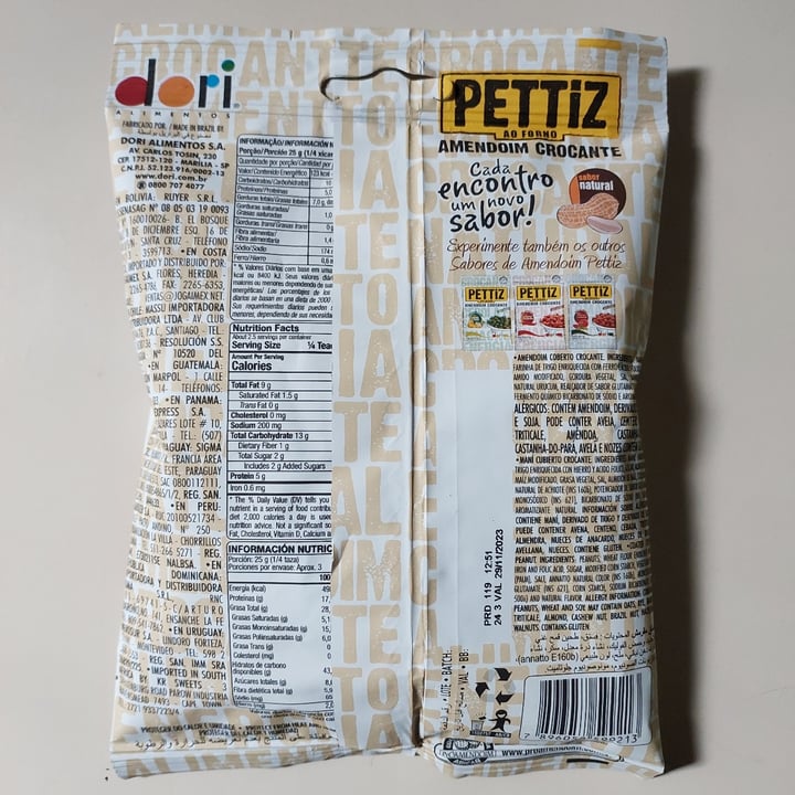photo of Dori Alimentos S.A. PETTIZ , amendoim crocante shared by @jasmim on  16 Aug 2023 - review