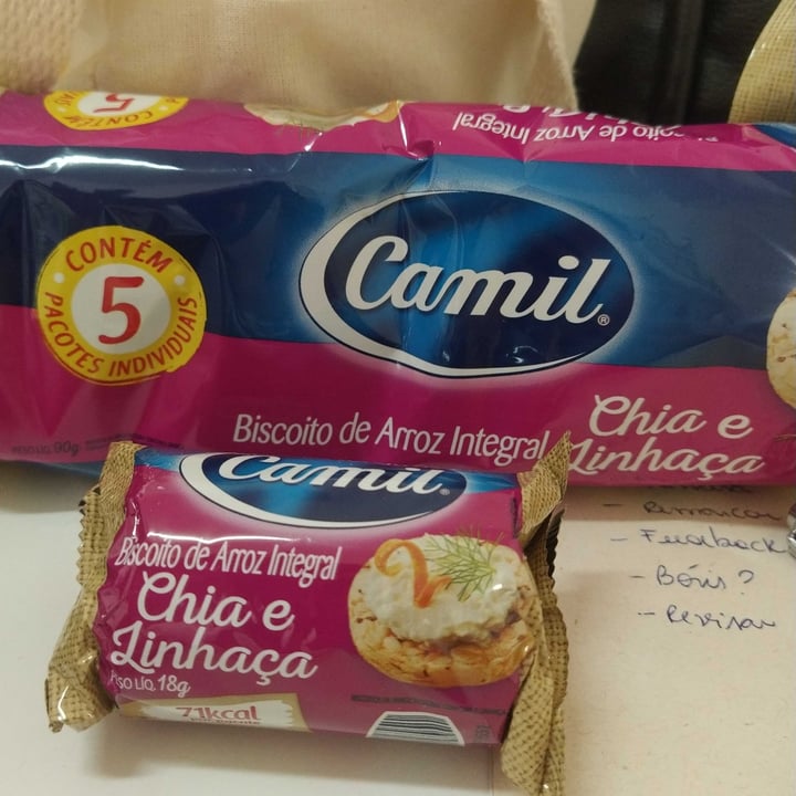 photo of Camil Biscoito de Arroz Integral com Chia e Linhaça shared by @vetbrunarossato on  27 Feb 2023 - review