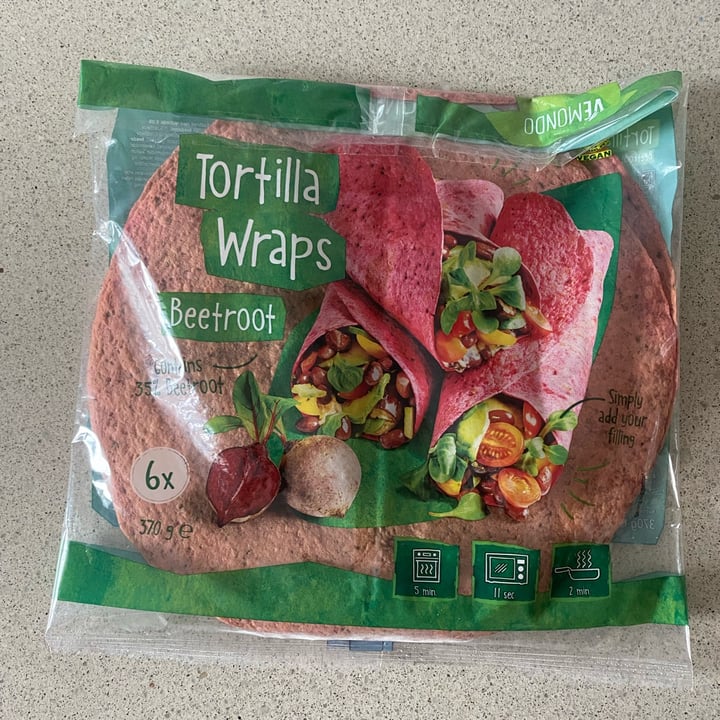 photo of Vemondo Tortilla wraps beetroot shared by @padovavegan on  06 Aug 2023 - review