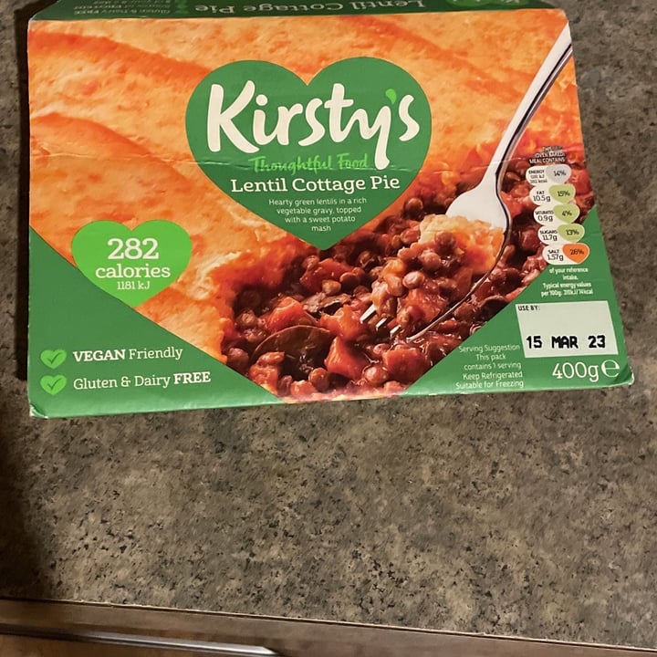 photo of Kirsty’s Lentil cottage pie with sweet potato mash shared by @modquad on  14 Feb 2023 - review