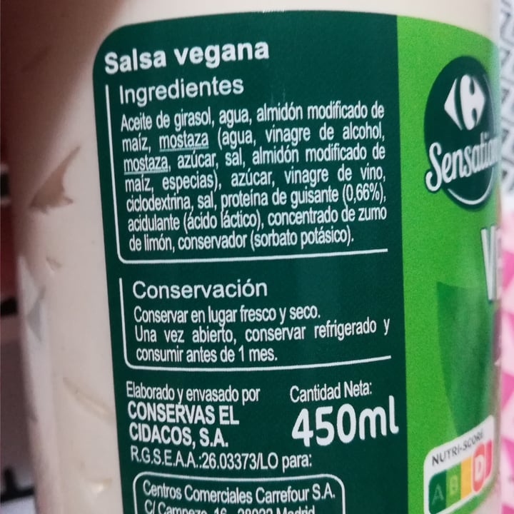 photo of Carrefour Sensation Veganesa shared by @grilla on  29 Jul 2023 - review