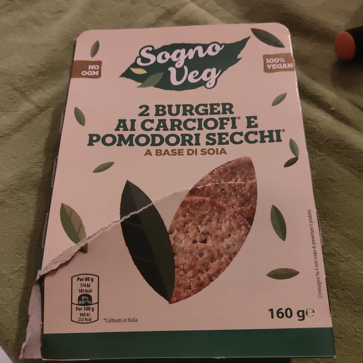 photo of Sogno veg 2 Burger ai Carciofi e Pomodori Secchi shared by @gilazza on  27 Feb 2023 - review