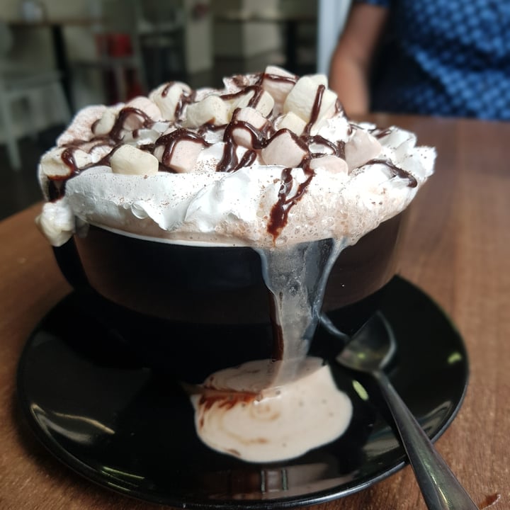 photo of The Flame Tree Cafe Hot Chocolate with Cream and Marshmallows shared by @veganpaw on  30 Jun 2023 - review