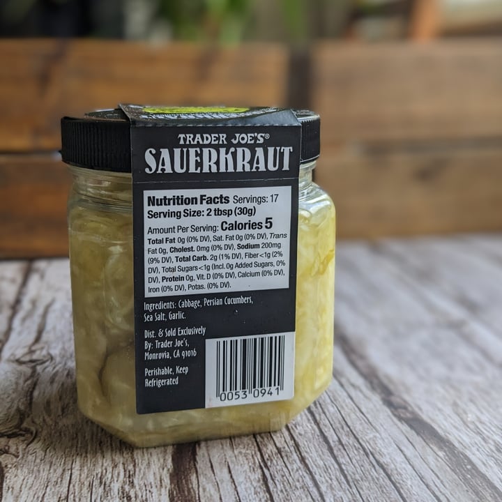 photo of Trader Joe's Sauerkraut shared by @theveganfeast on  05 Apr 2023 - review