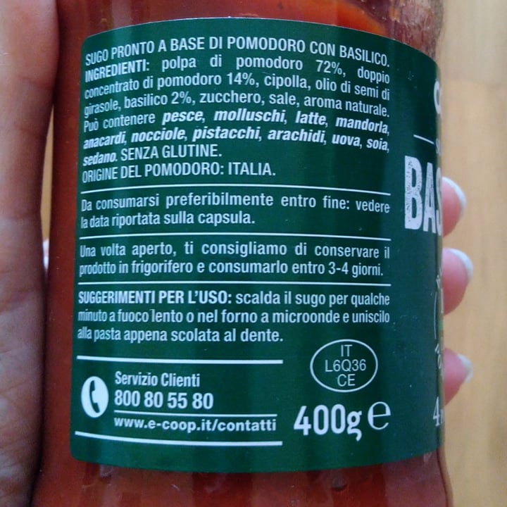 photo of Coop Sugo al basilico shared by @manoveg on  23 May 2023 - review