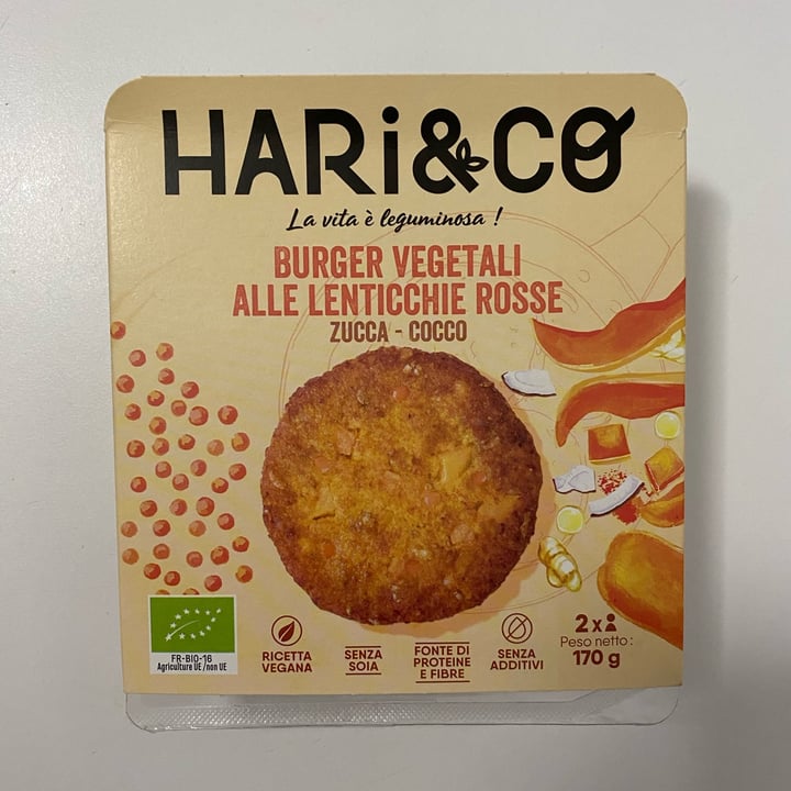 photo of Hari&Co burger vegetali lenticchie rosse zucca e cocco shared by @gretaped on  22 Mar 2023 - review
