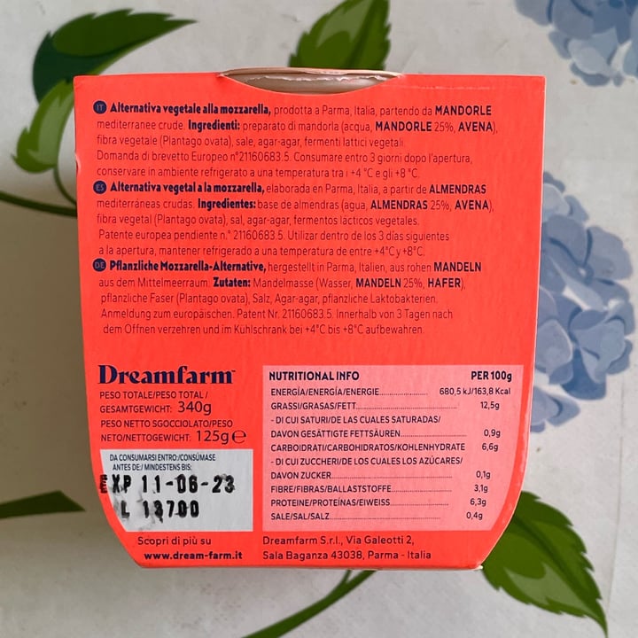 photo of Dreamfarm Alternativa vegetale alla mozzarella shared by @akob98 on  03 Jun 2023 - review