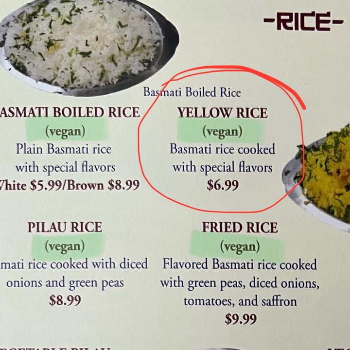 photo of Bombay Restaurant Cuisine of India Yellow Rice shared by @dirtysnouts on  22 Jan 2023 - review