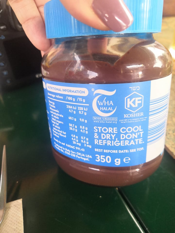 photo of okja Chocolate Hazelnut Spread shared by @joanacruz on  29 Nov 2022 - review