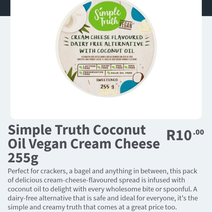 photo of Simple Truth Dairy Free Cream Cheese Style Spread shared by @space999sailor on  05 Jun 2023 - review