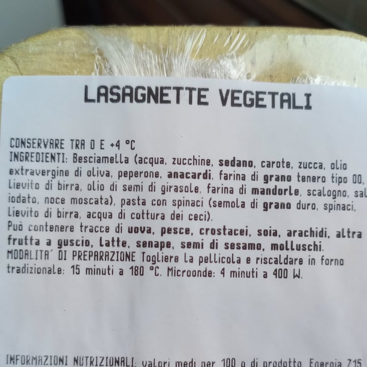 photo of Cucina Esselunga lasagnette vegetali shared by @iosonosoloio on  09 May 2023 - review
