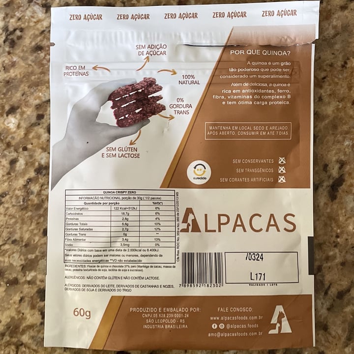 photo of Alpacas Crispy Quinoa shared by @simoneteixeira on  13 May 2023 - review
