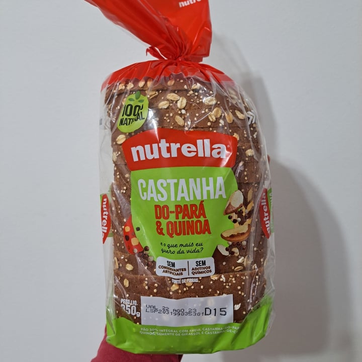 photo of Nutrella Pão com castanha do para e quinoa shared by @aranvegan on  26 Jul 2023 - review