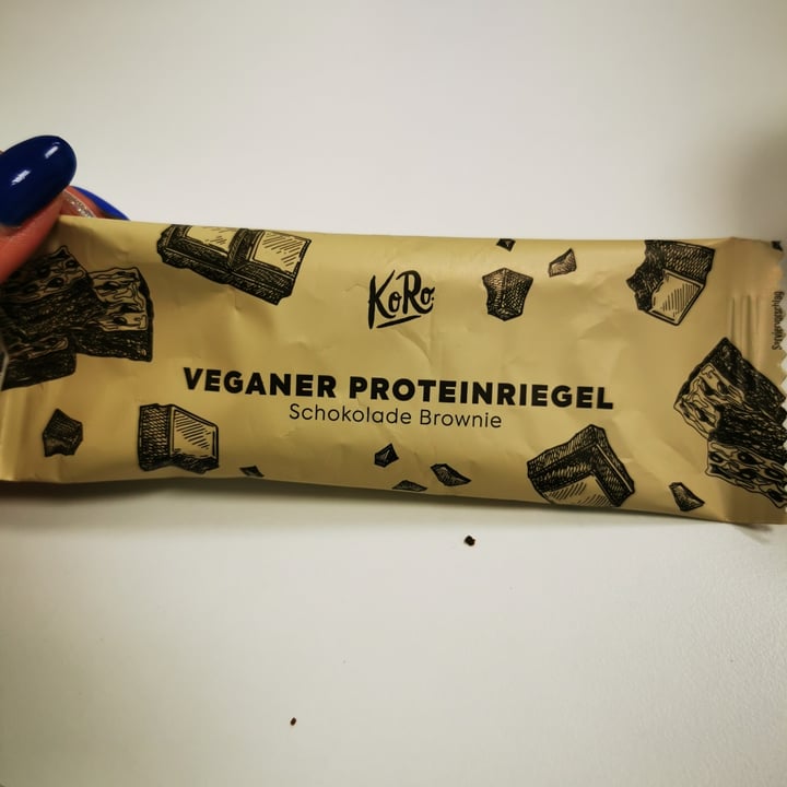 photo of Koro Veganer Proteinriegel (Schokolade Brownie) shared by @valentinacanepa on  18 Apr 2023 - review