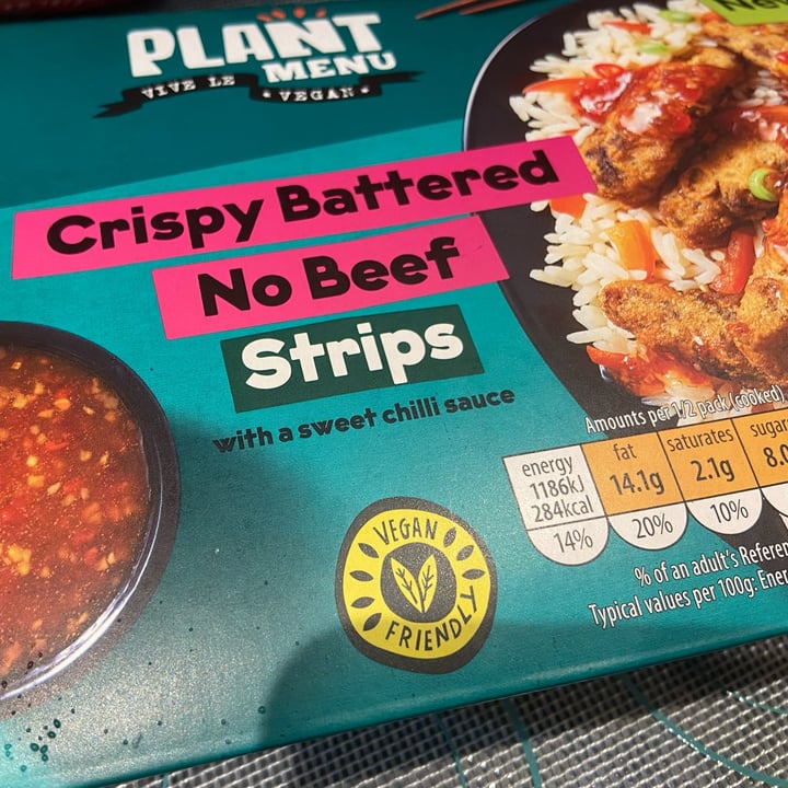 photo of Plant Menu Crispy Batter No Beef Strips shared by @whatrebeccaeats on  20 Jan 2023 - review