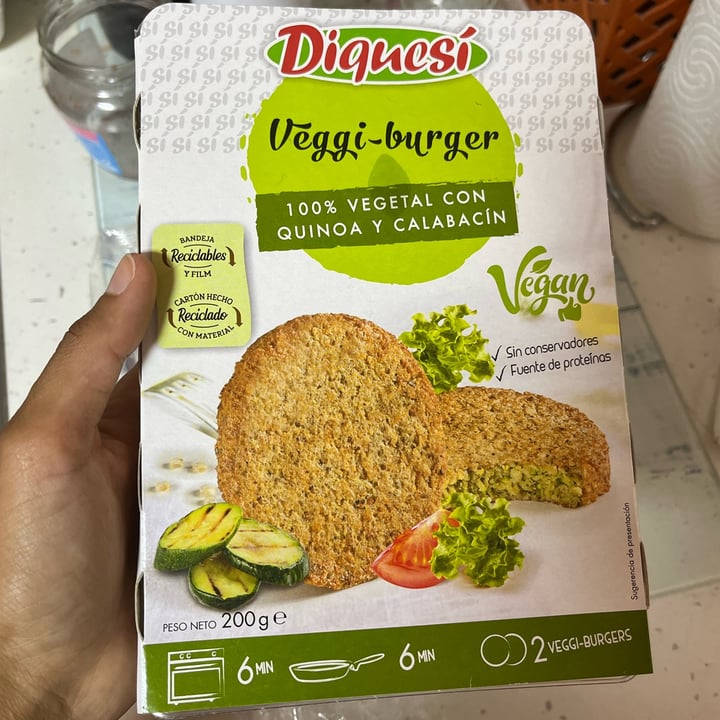 photo of Diquesí Veggi-burger 100% Vegetal Con Quinoa Y Calabacín shared by @irenevegan on  26 Jan 2023 - review