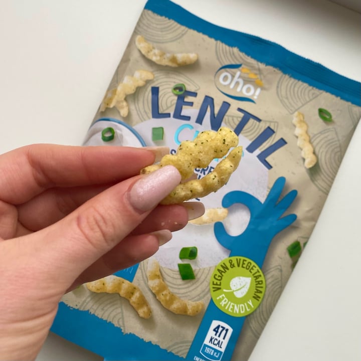 photo of Oho! Sourcream & Onion Lentil Chips shared by @tsarinaveg on  20 Dec 2022 - review