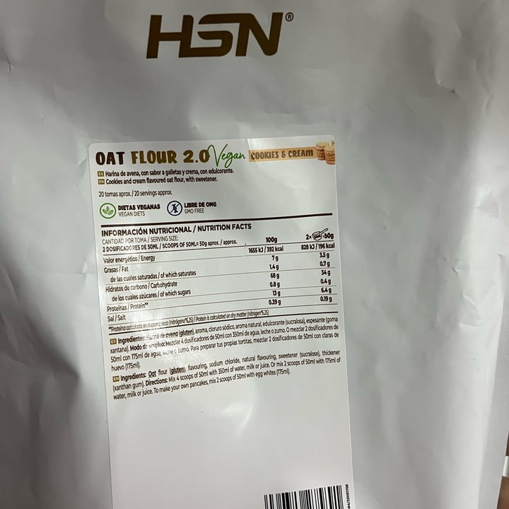 photo of HSN Oat flour Cookies & Cream shared by @elenaxgr on  14 Apr 2023 - review