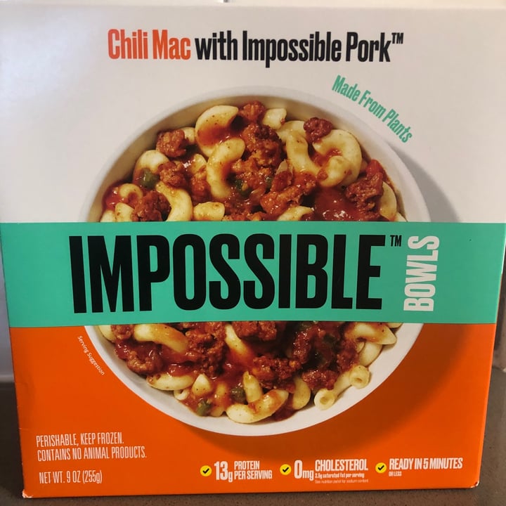 photo of Impossible Foods Chili Mac with Impossible Pork shared by @saralovesveggies on  01 Feb 2023 - review