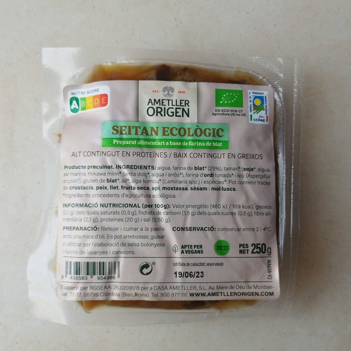 photo of Ametller Origen Seitan ecologic shared by @sarr on  27 May 2023 - review