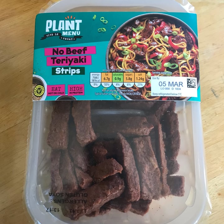 photo of Plant Menu No beef teriyaki strips shared by @annmarievans on  06 Mar 2023 - review