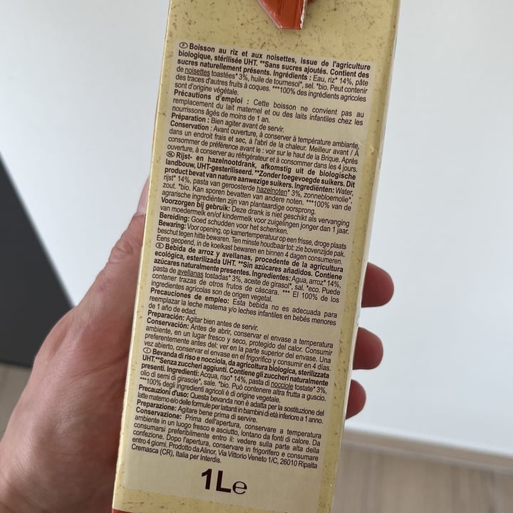 photo of Carrefour Bio Rice Hazelnut Drink shared by @martzschello on  30 Apr 2023 - review