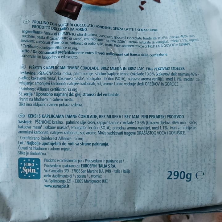 photo of Dolciando Frollìni con gocce di cioccolato fondente  shared by @sara9lli on  30 May 2023 - review