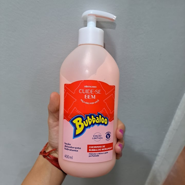 photo of O Boticário creme hidratante bubbaloo shared by @aranvegan on  22 May 2023 - review