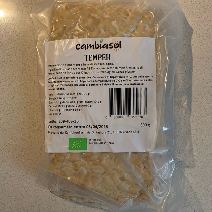 photo of Cambiasol Tempeh 500gr shared by @sofiacoruzzi on  20 Jun 2023 - review