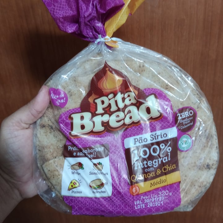 photo of Pita Bread pão sírio pita bread integral quinoa e chia shared by @laurinhaalvares on  28 Jan 2023 - review