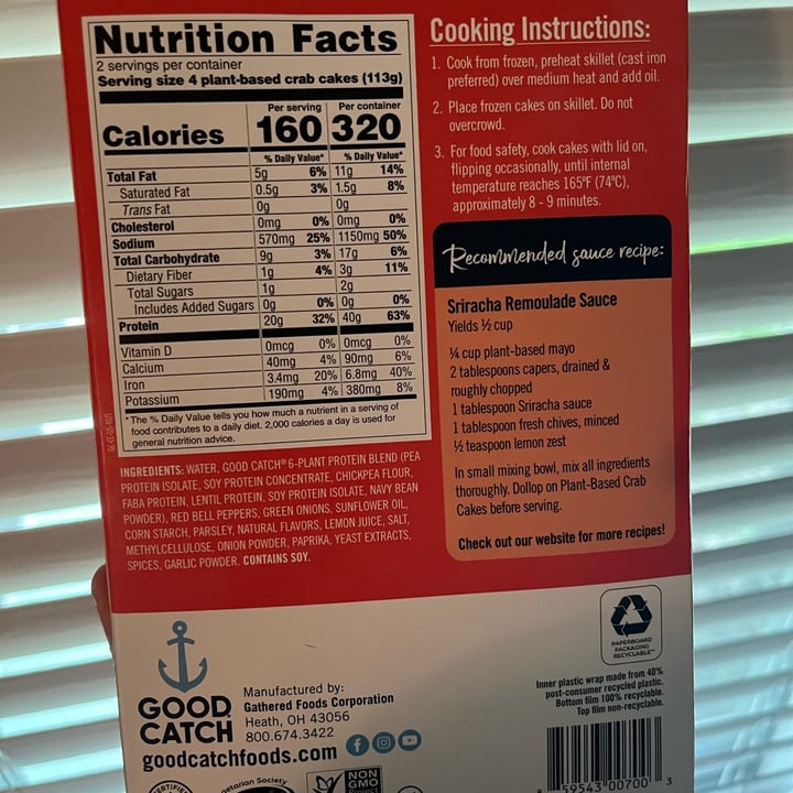 photo of Good Catch Plant Based Crab Cakes shared by @ameriamber on  10 Jun 2023 - review