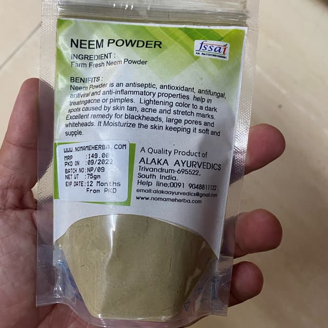 neem powder from Fssai - Vegan Product Reviews & Ratings | abillion