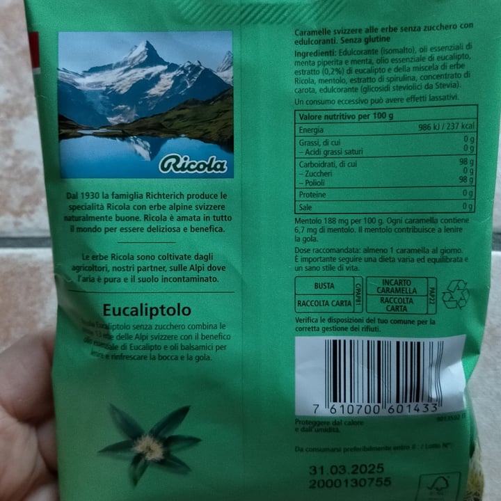 photo of Ricola Caramelle Eucalipto Senza Zucchero shared by @michelalessandra on  27 Apr 2023 - review